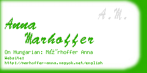 anna marhoffer business card